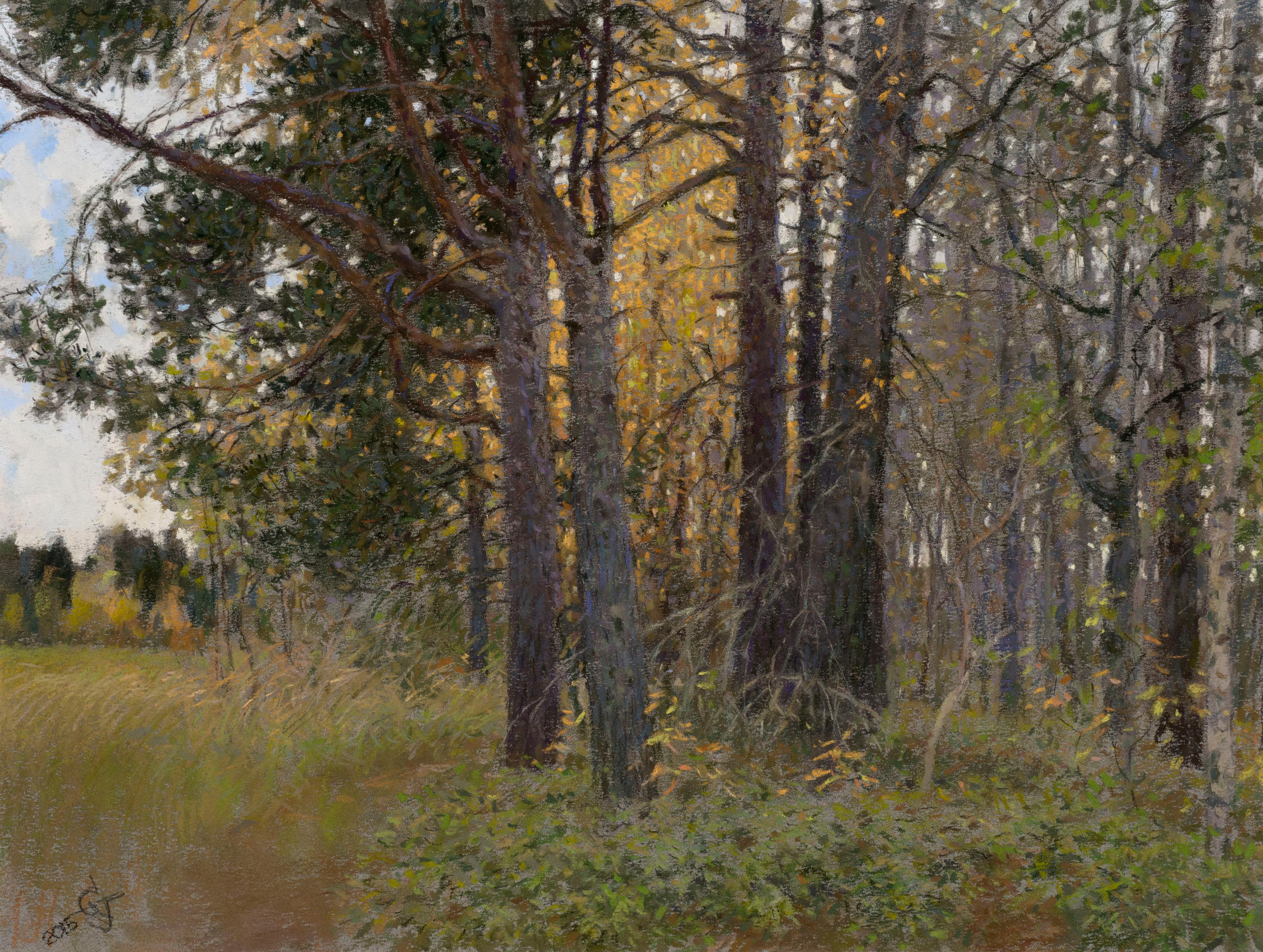 October. Forest. Original modern art painting