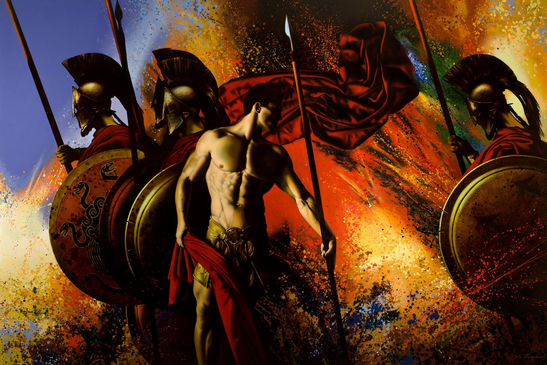 Spartans. Original modern art painting