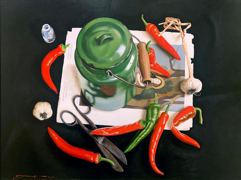 Balashovsky peppers. Original modern art painting