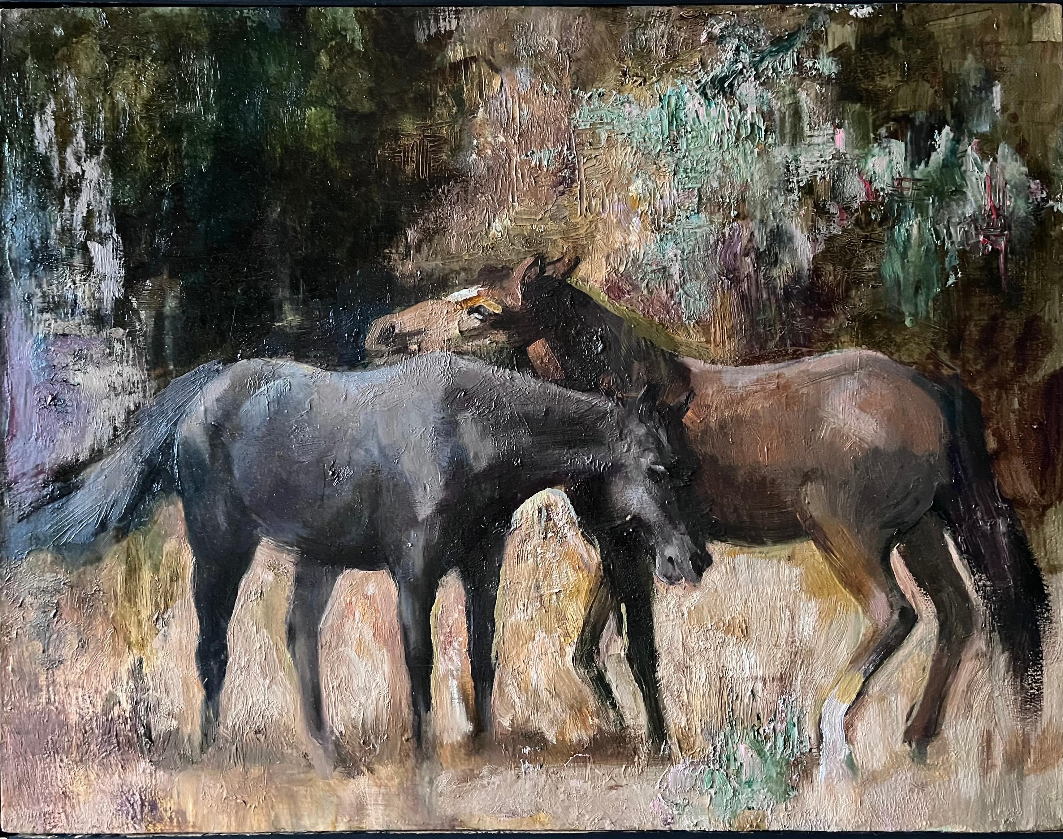 Horses. Original modern art painting