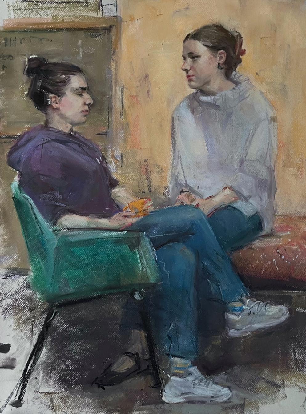 girlfriends. Original modern art painting