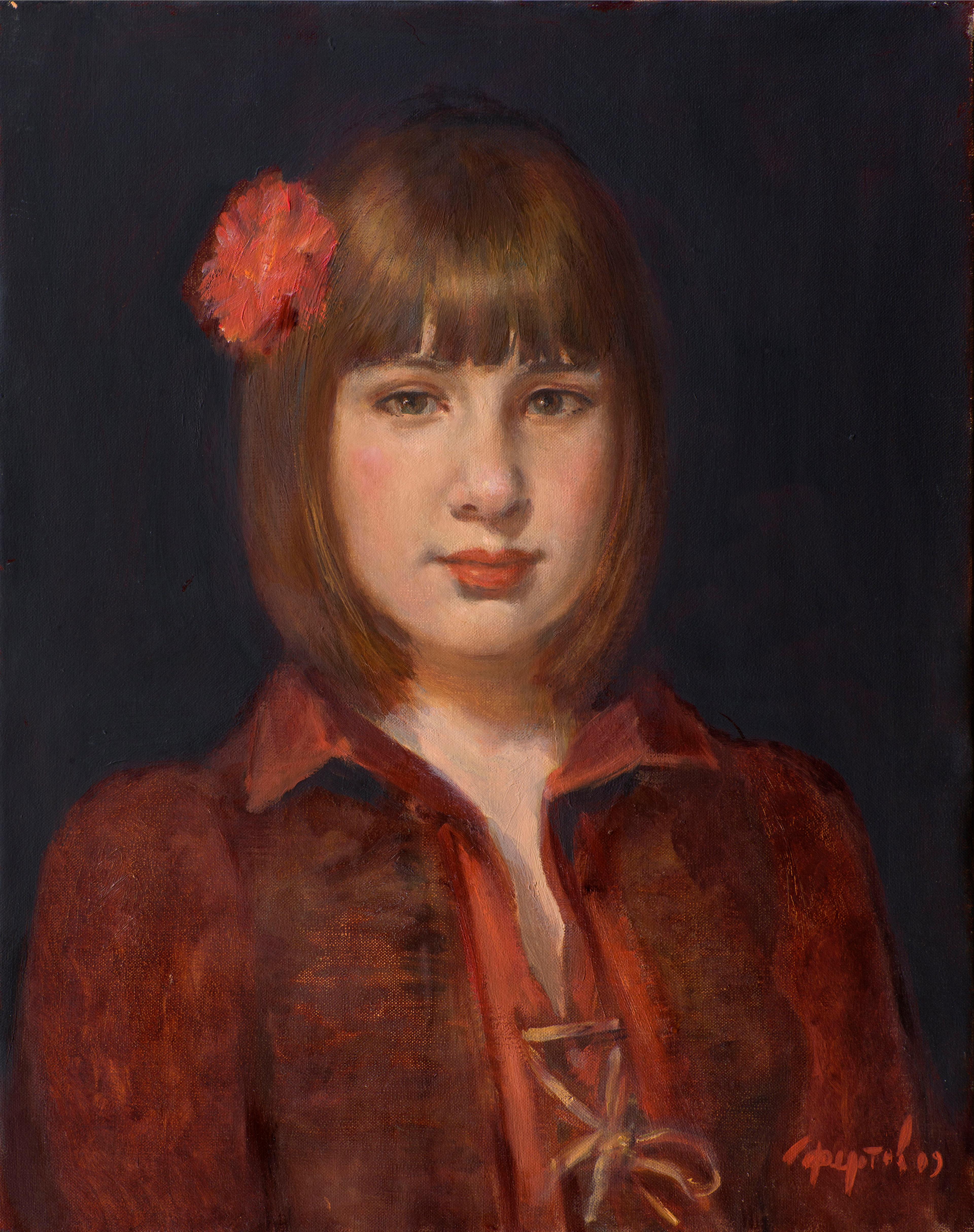Portrait of a girl. Original modern art painting