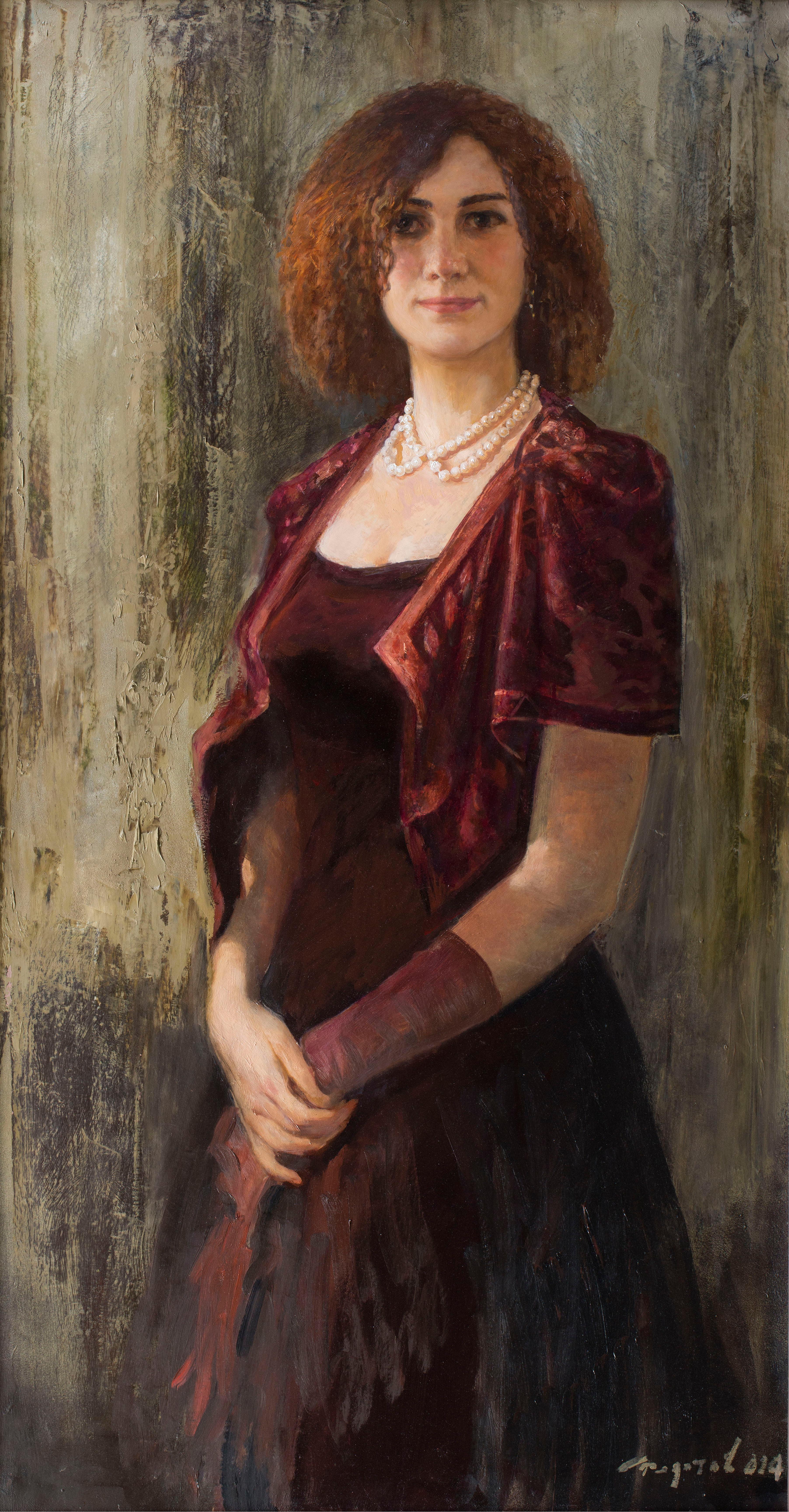 Woman's portrait. Original modern art painting