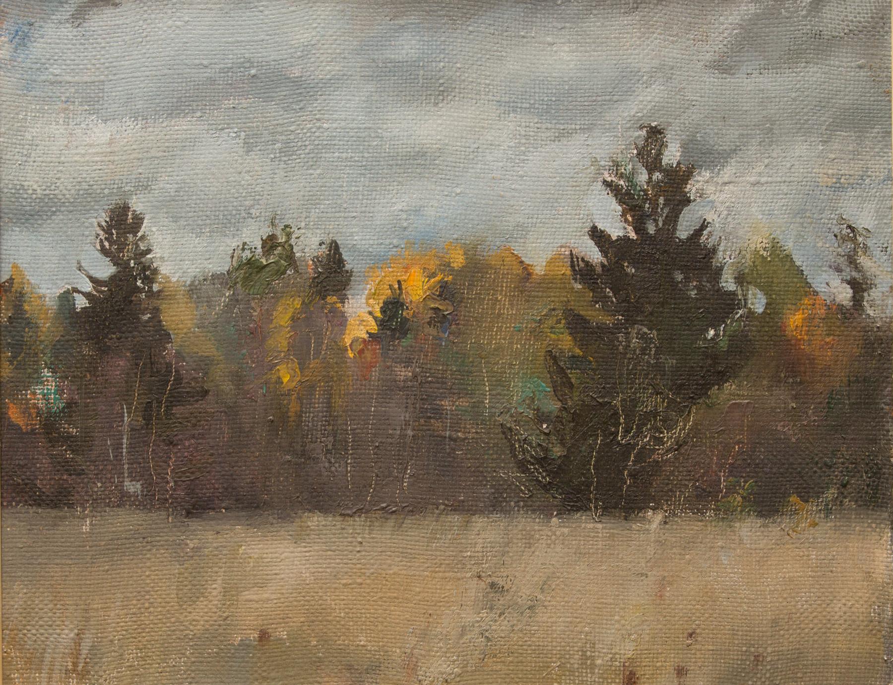 Autumn forest. Original modern art painting