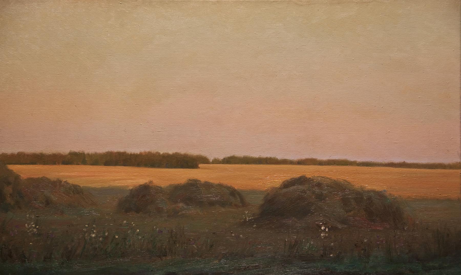 Haystacks. Original modern art painting