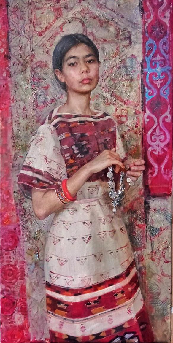 Kazakh princess. Original modern art painting