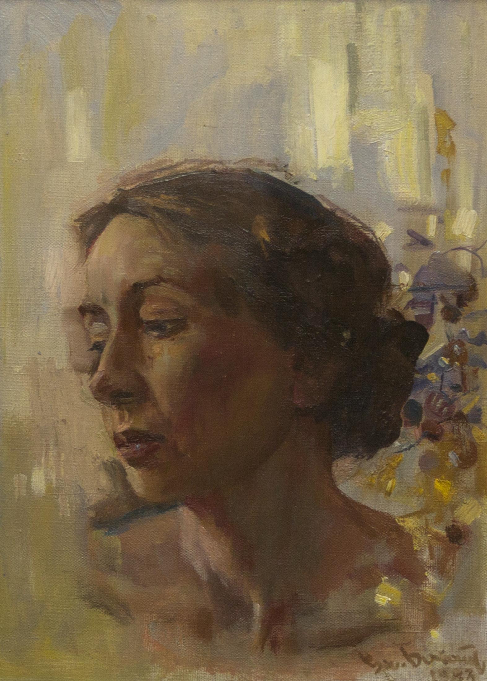 Portrait of G. Ulanova. Original modern art painting