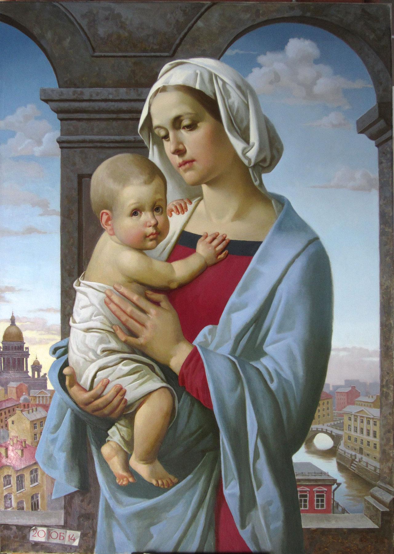 St. Petersburg Madonna. Original modern art painting