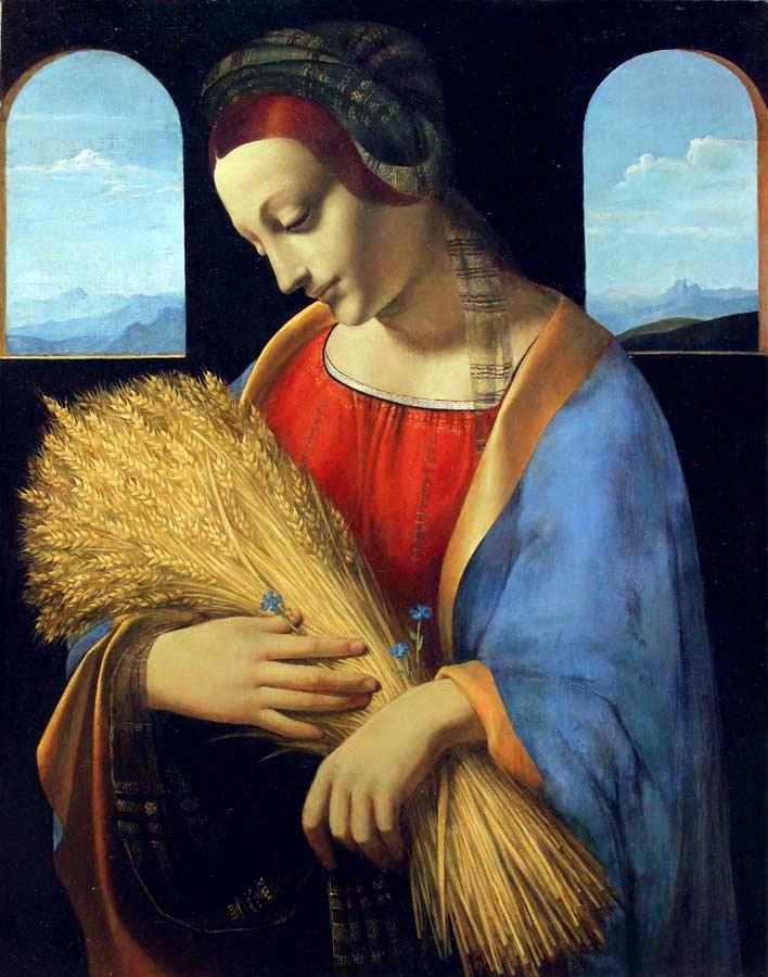 Madonna of the loaves. Original modern art painting