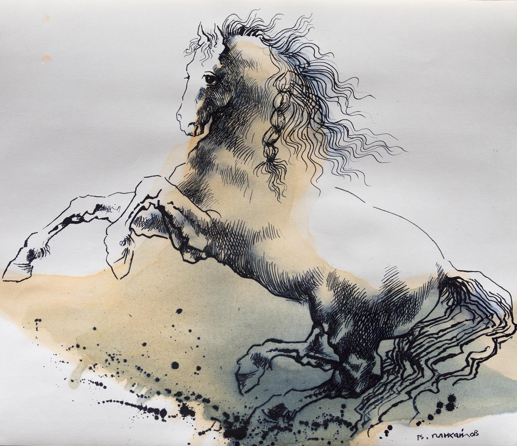 Horse. Original modern art painting