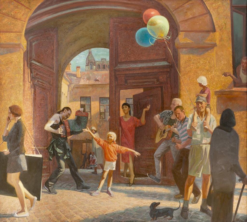 The celebration. Original modern art painting