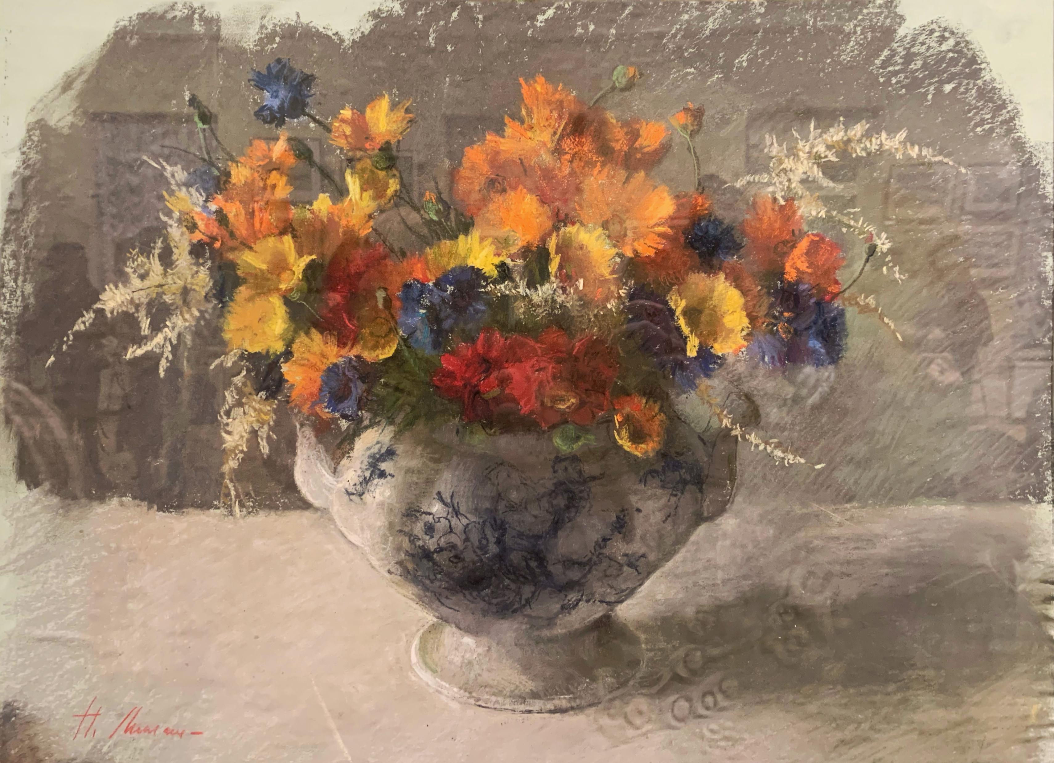 Summer bouquet . Original modern art painting