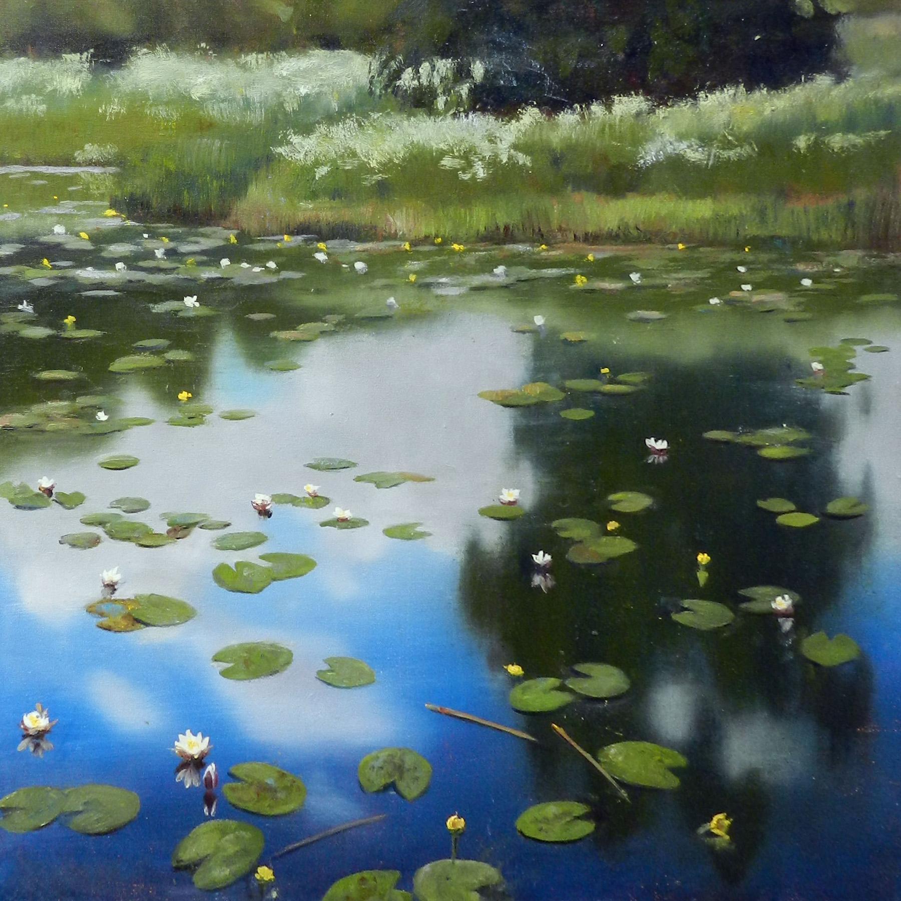 Water lilies. Original modern art painting