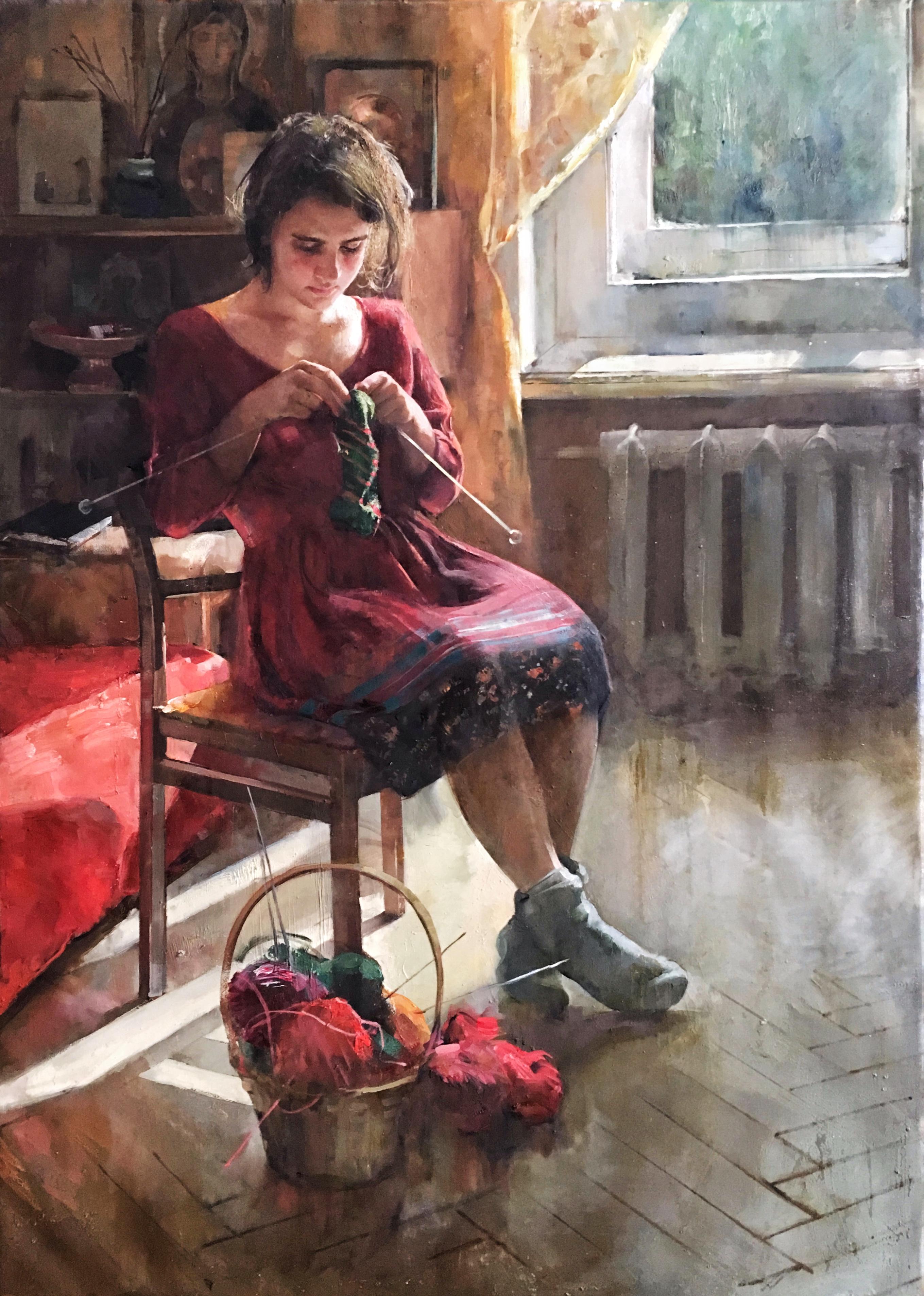 At the grandmother room. Original modern art painting