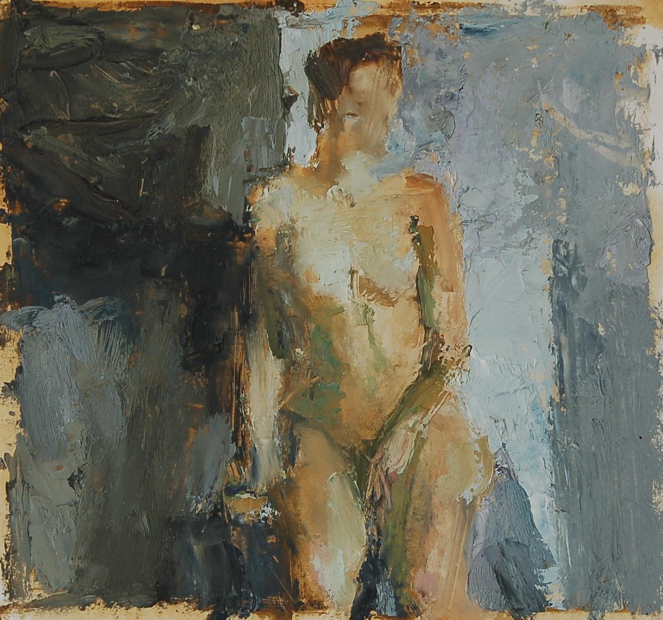 Nude model. Original modern art painting