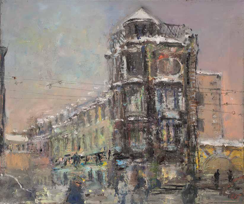 Sadovaya street. Dusk, 2014. Original modern art painting