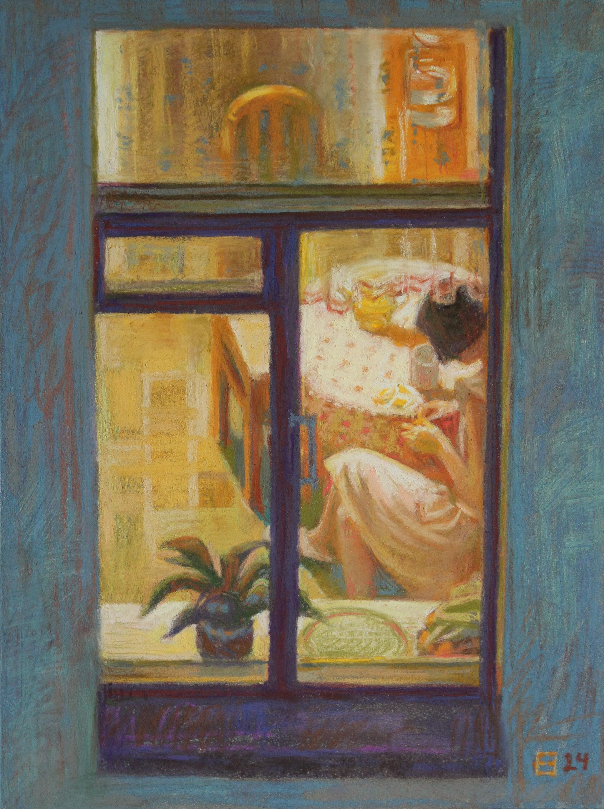 In the window. Original modern art painting