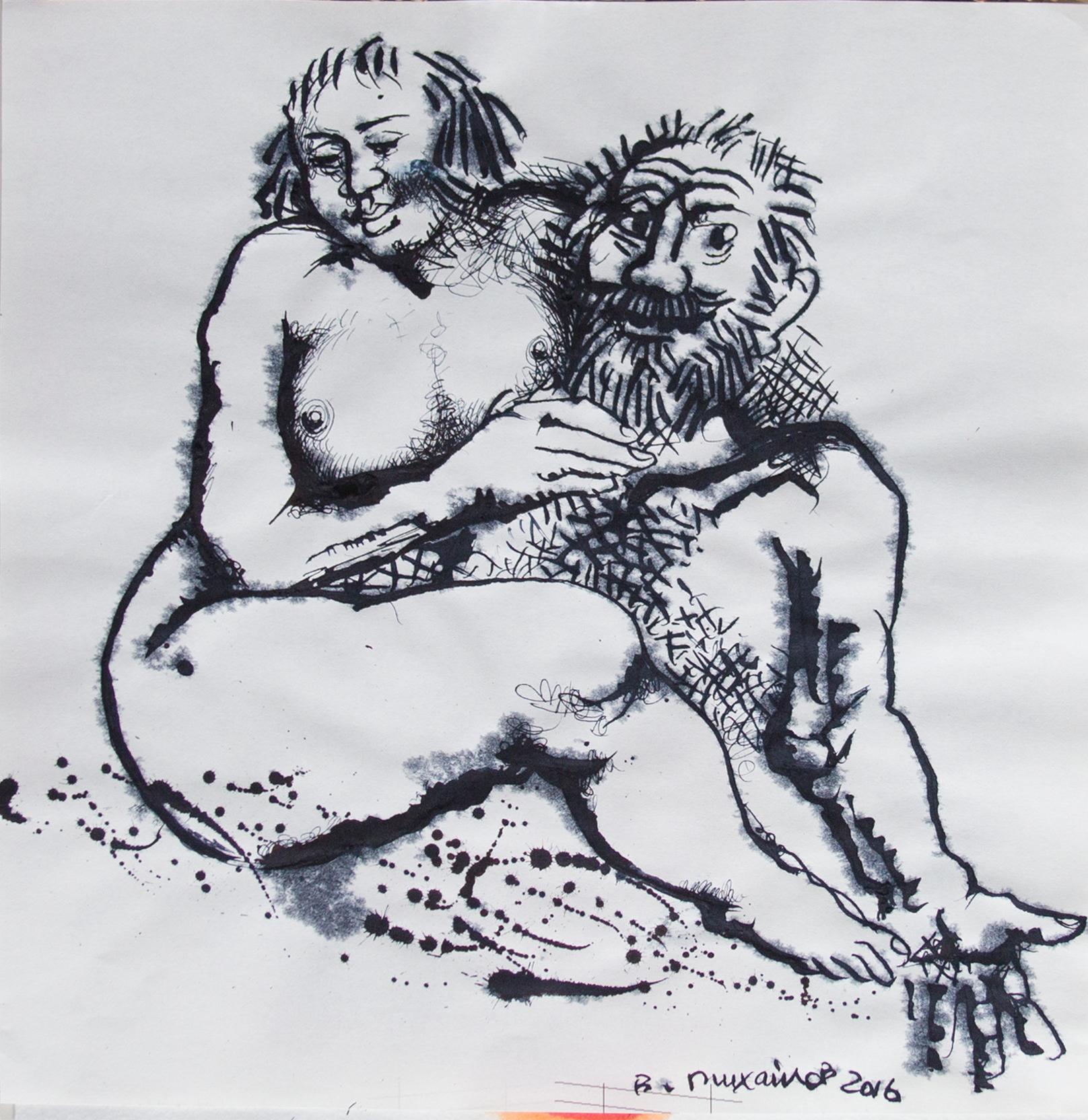Series "Artist and model". Original modern art painting
