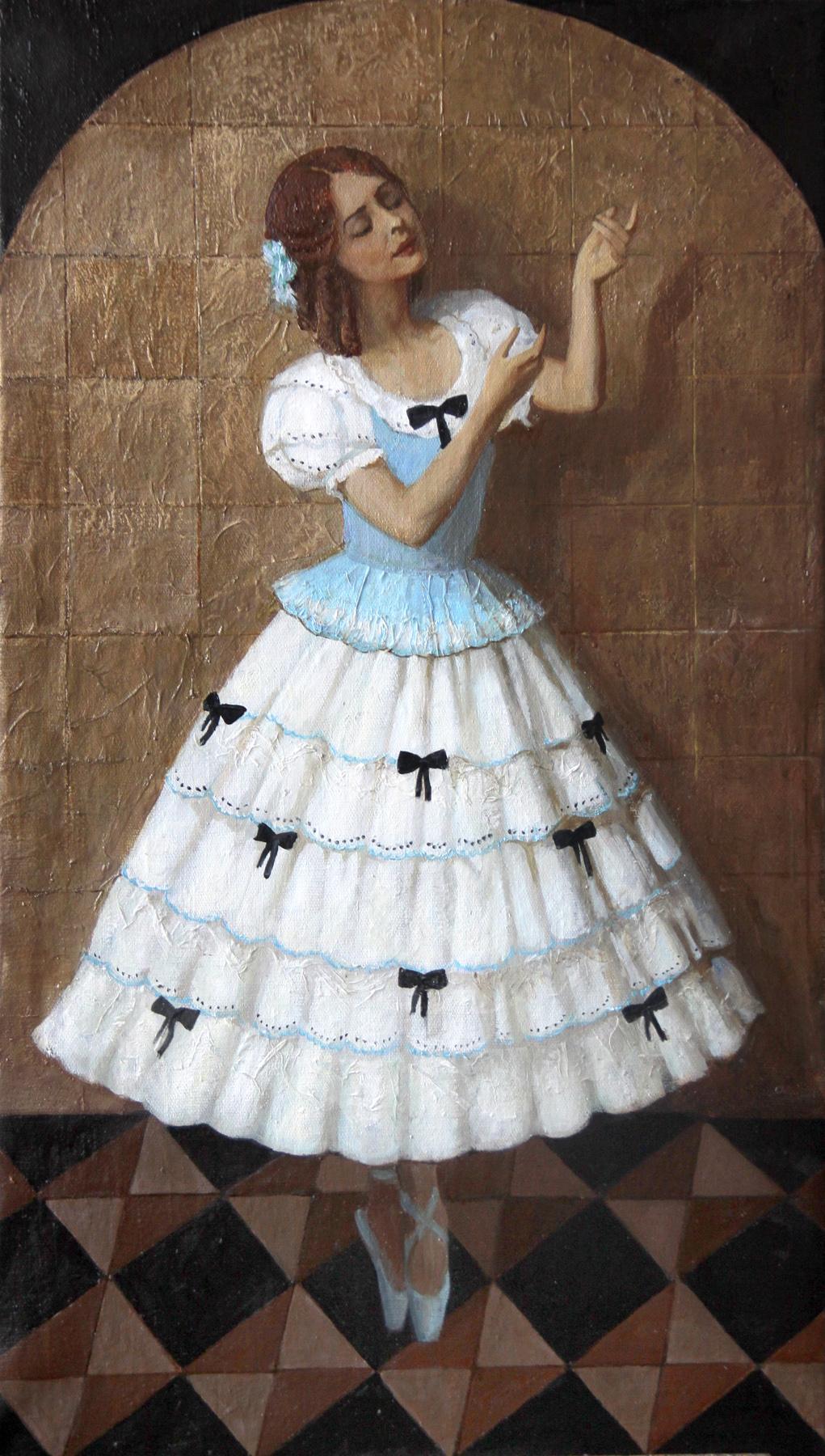 芭蕾舞嘉年华. 科伦比娜 Lidia Lopukhova,. Original modern art painting