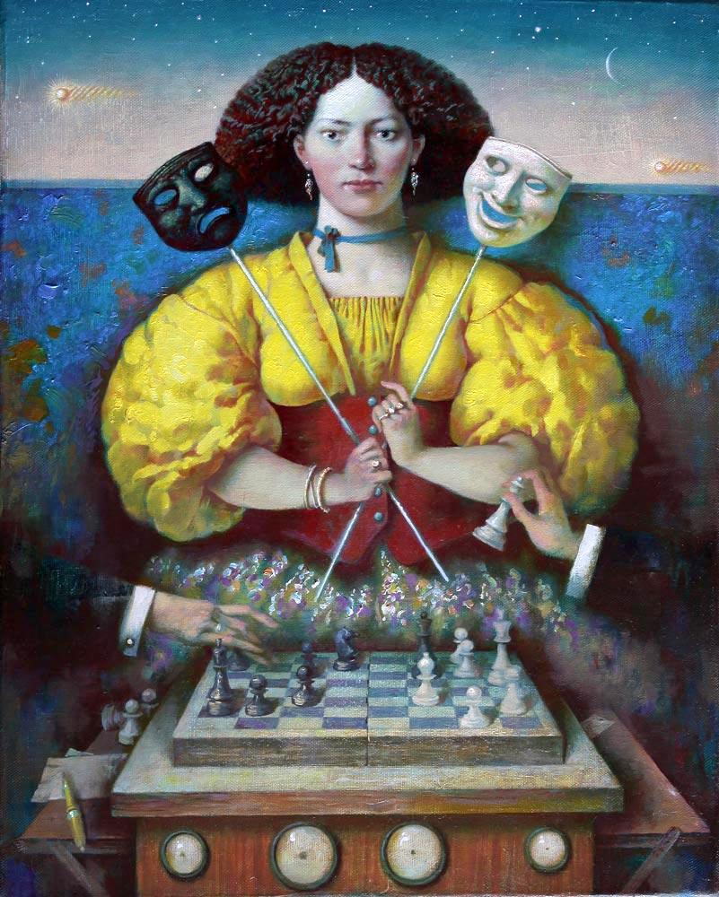 棋手». Original modern art painting