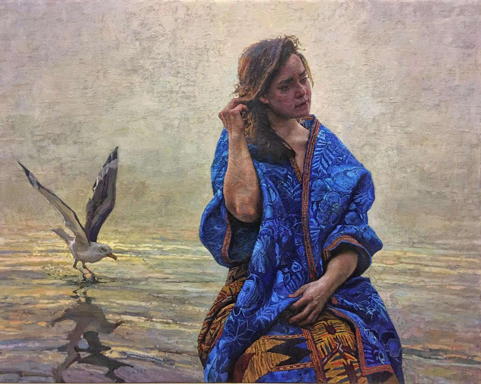 Daud Akhriev - Kate in Her Fields Oil Painting For Sale at