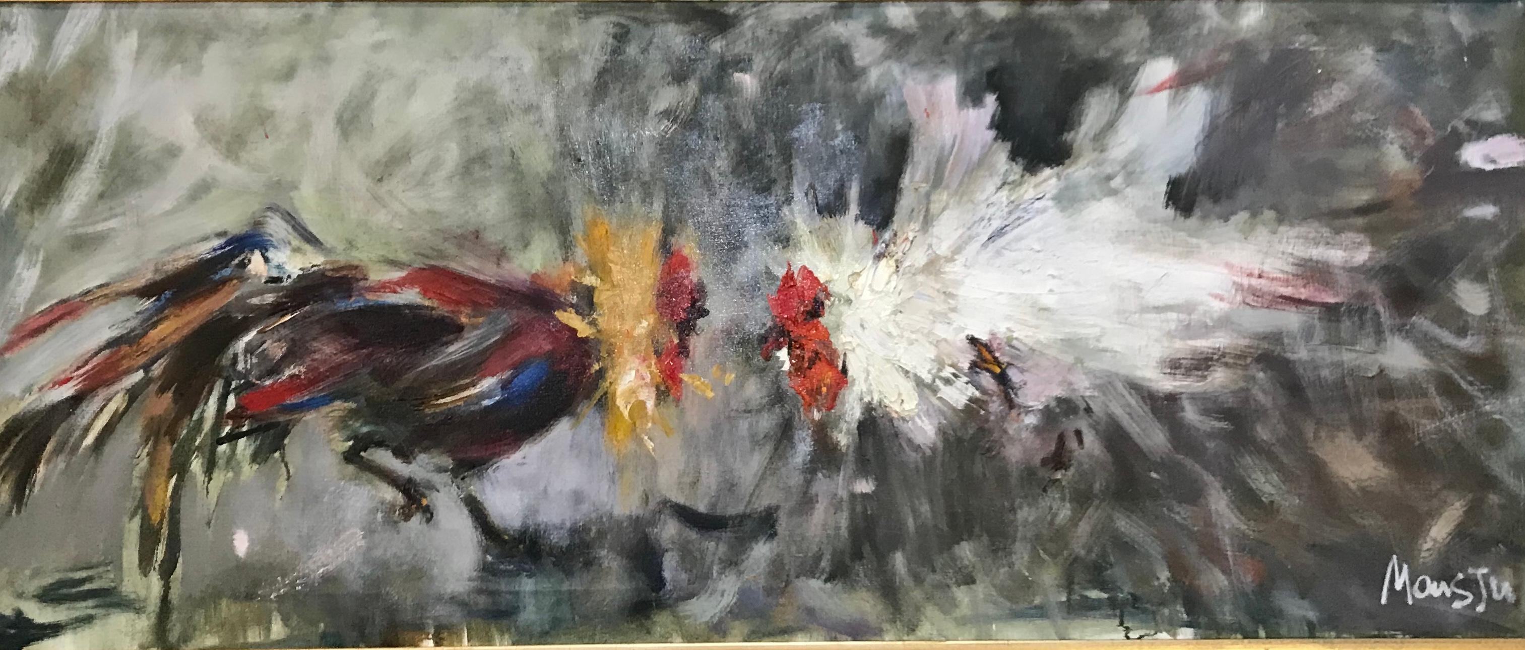 fight. Original modern art painting