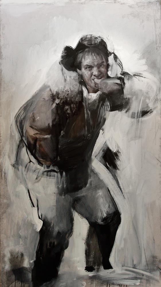 Challenge to fight. Series "Shrovetide". Original modern art painting