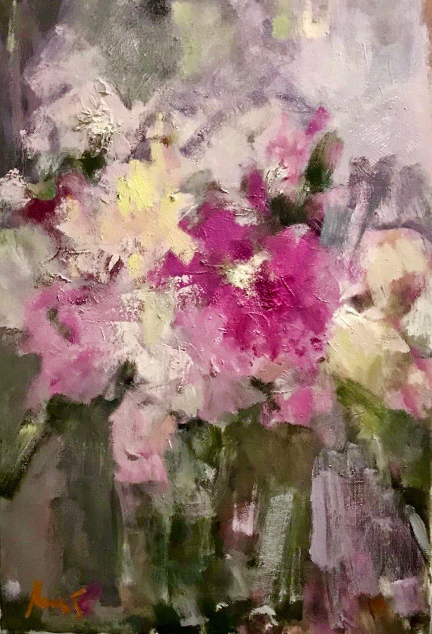 Summer bouqet. Original modern art painting