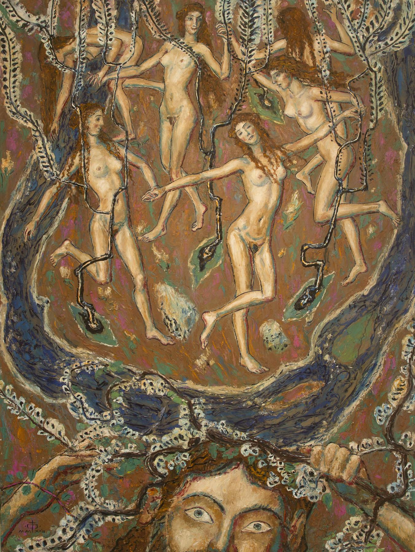 Odysseus and Nausicaa. Original modern art painting