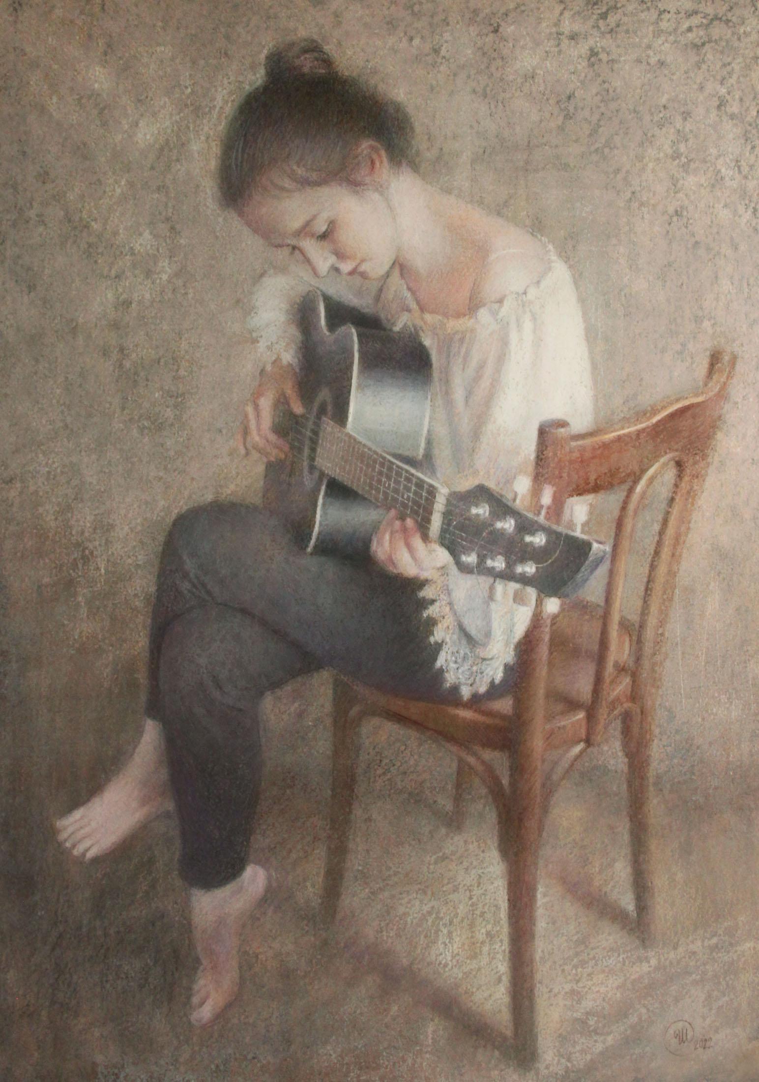 "Quiet music". Original modern art painting