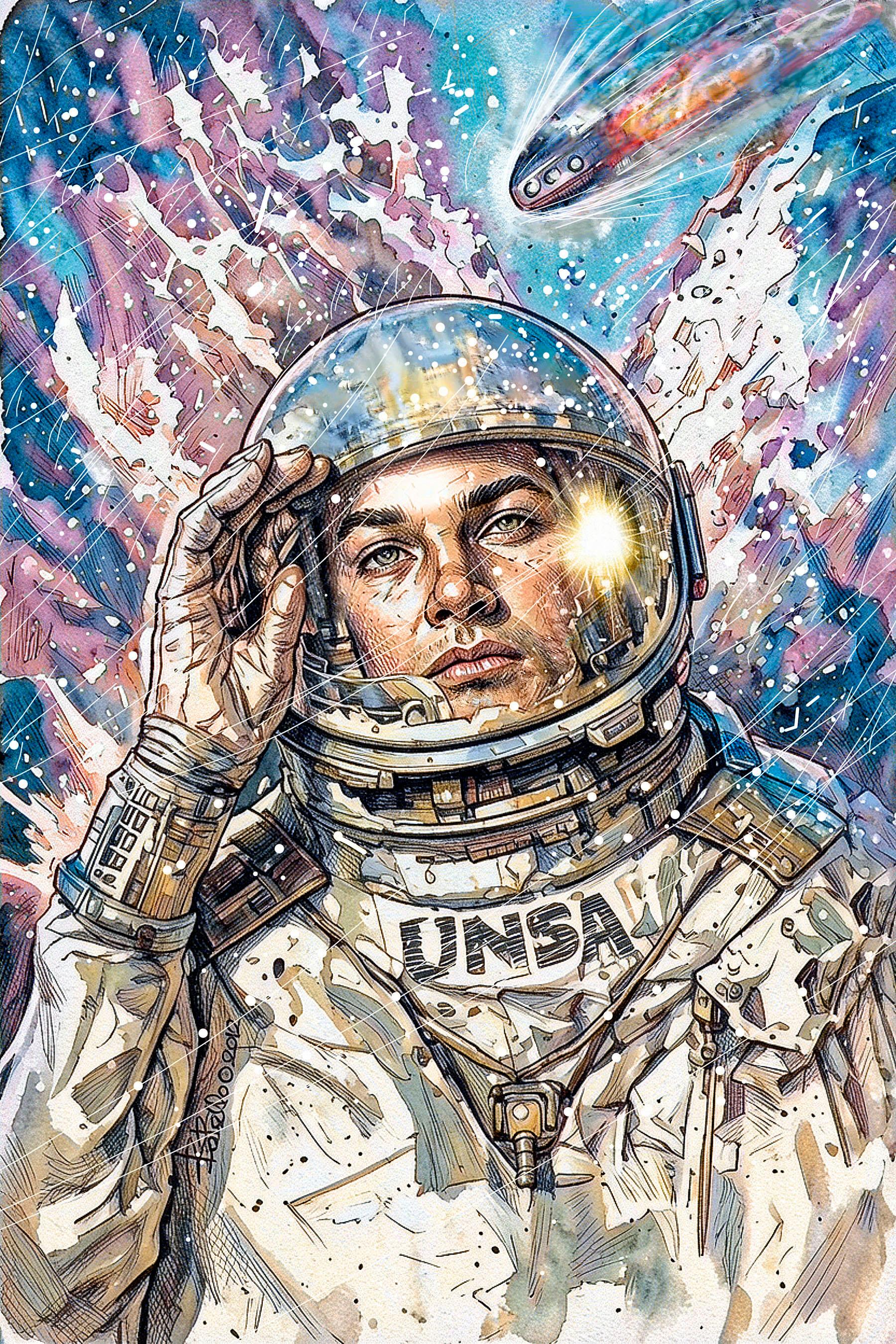 Man From The Stars. Original modern art painting
