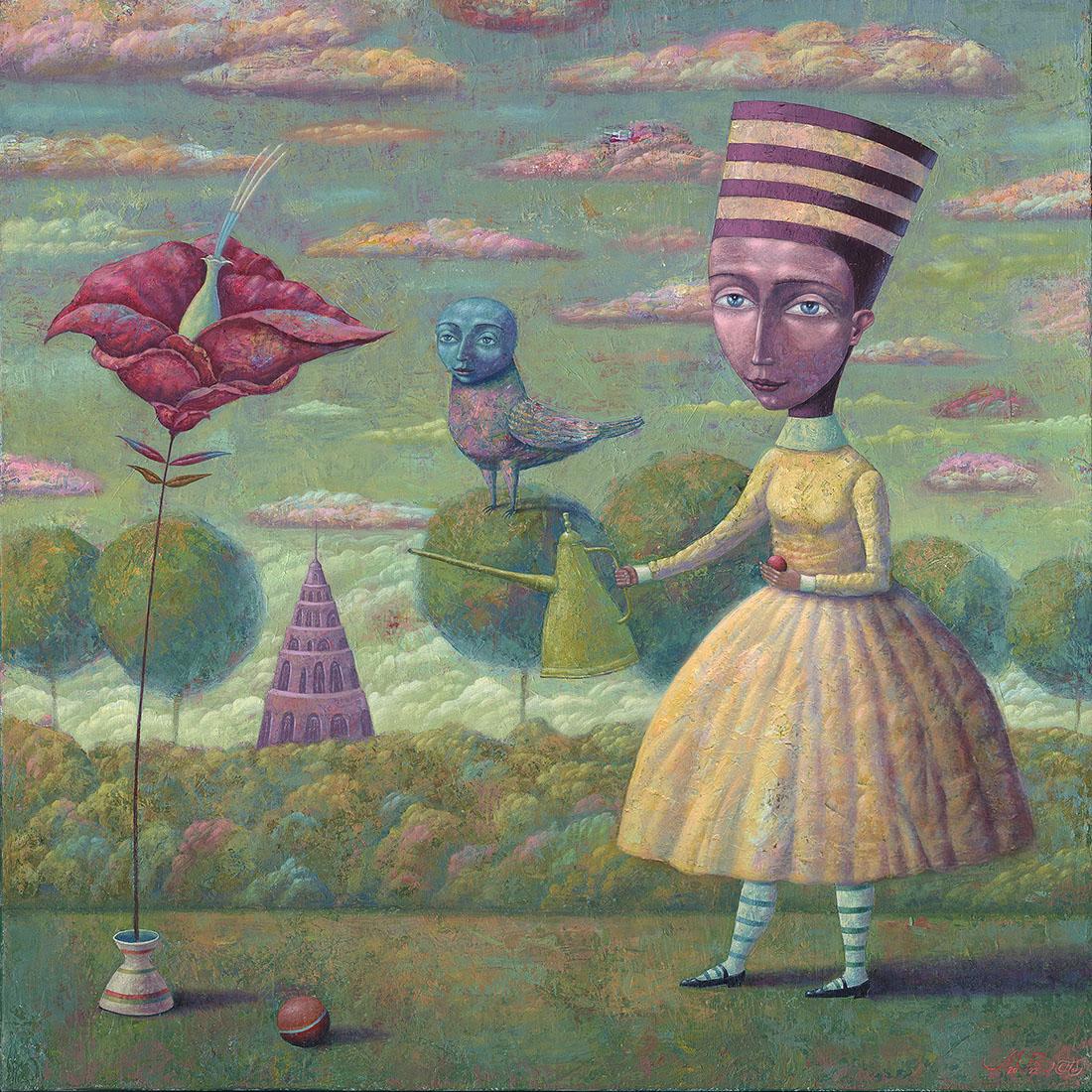 Цветочная королева. Original modern art painting