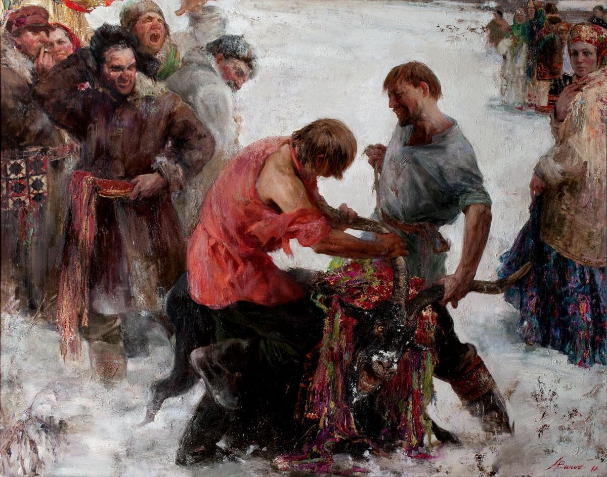 谷物山羊. Original modern art painting