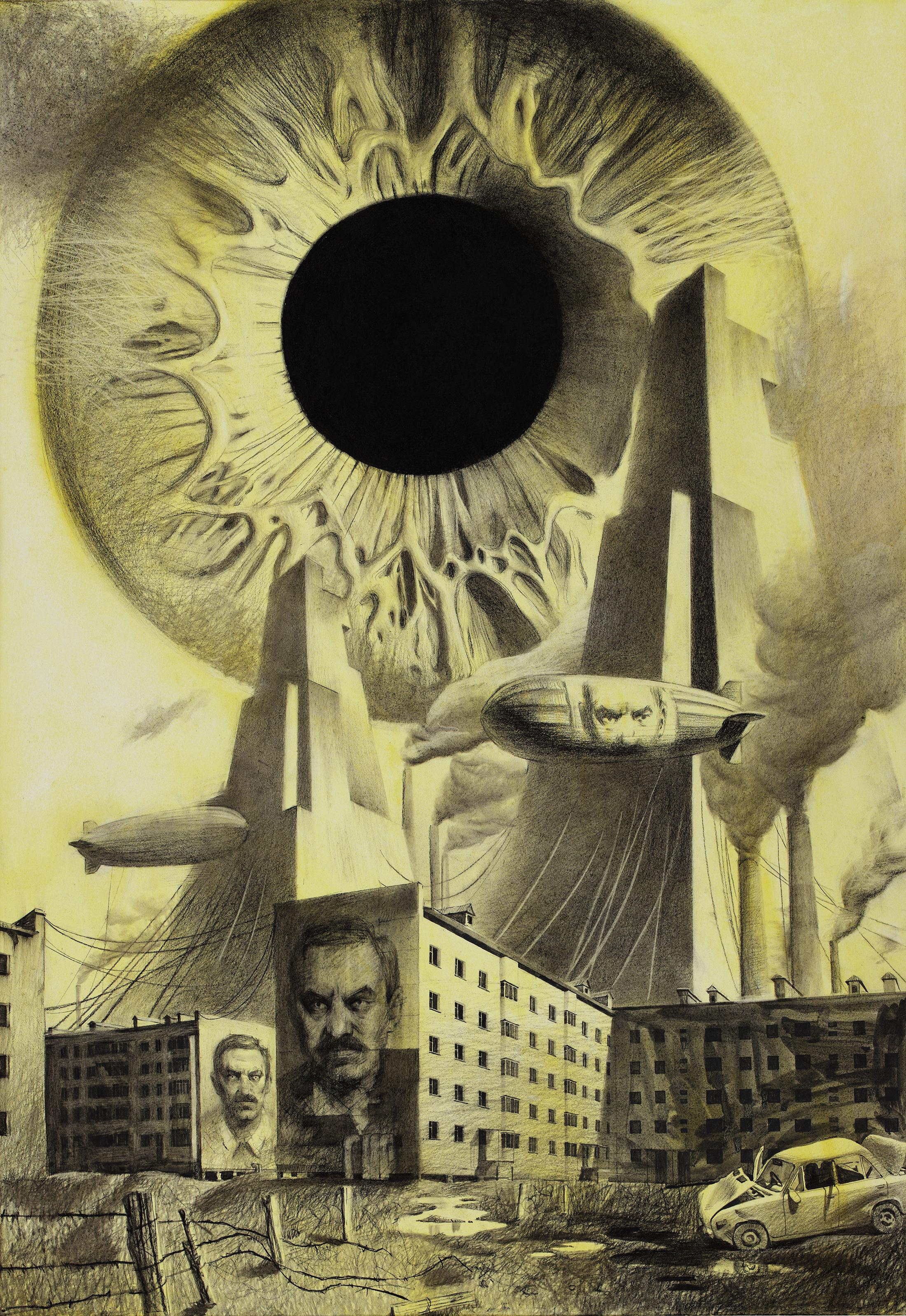 Illustration for George Orwell's dystopian novel "1984". Sheet No. 1. Original modern art painting