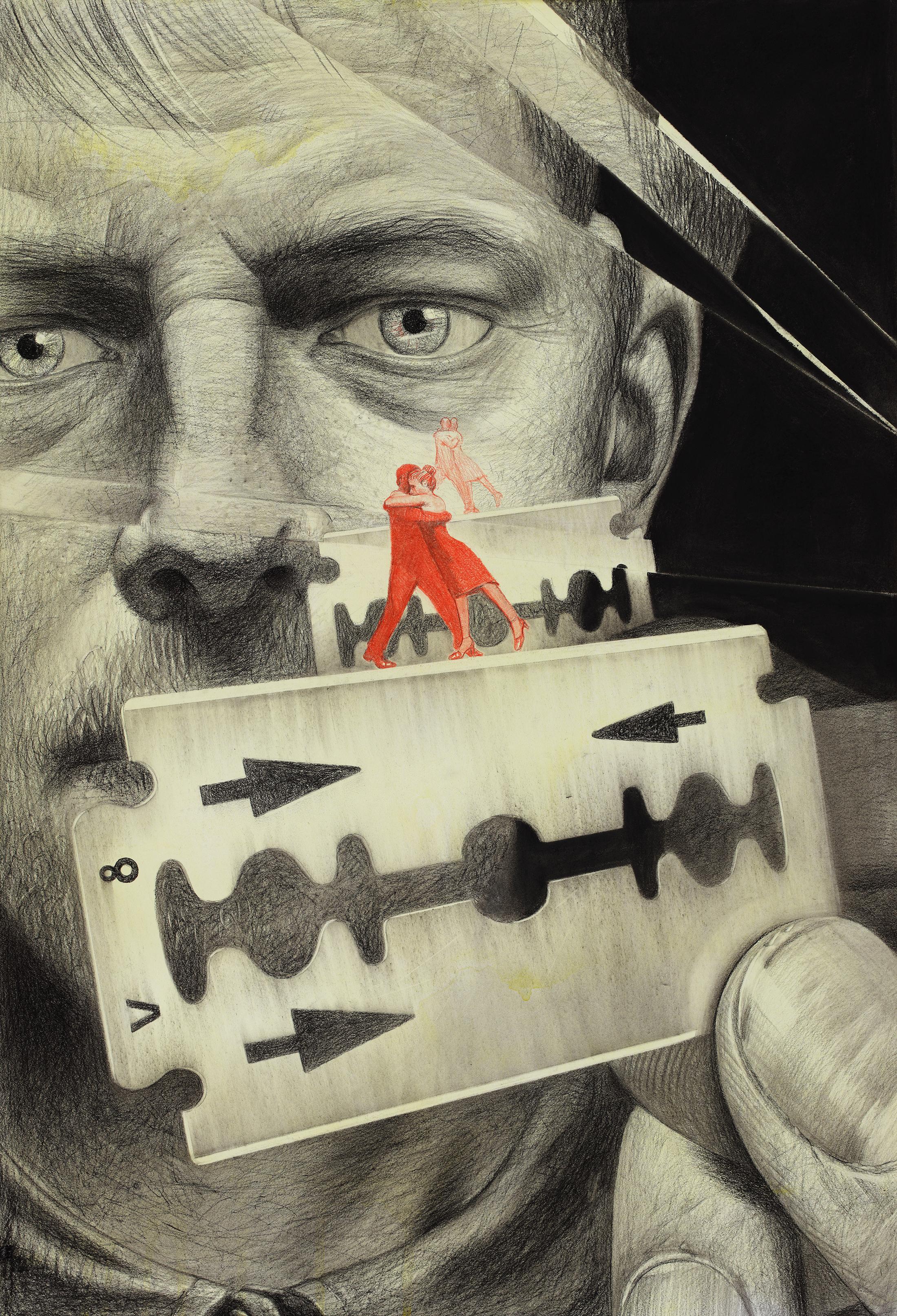 Illustration for George Orwell's dystopian novel "1984".Sheet No. 4. Original modern art painting