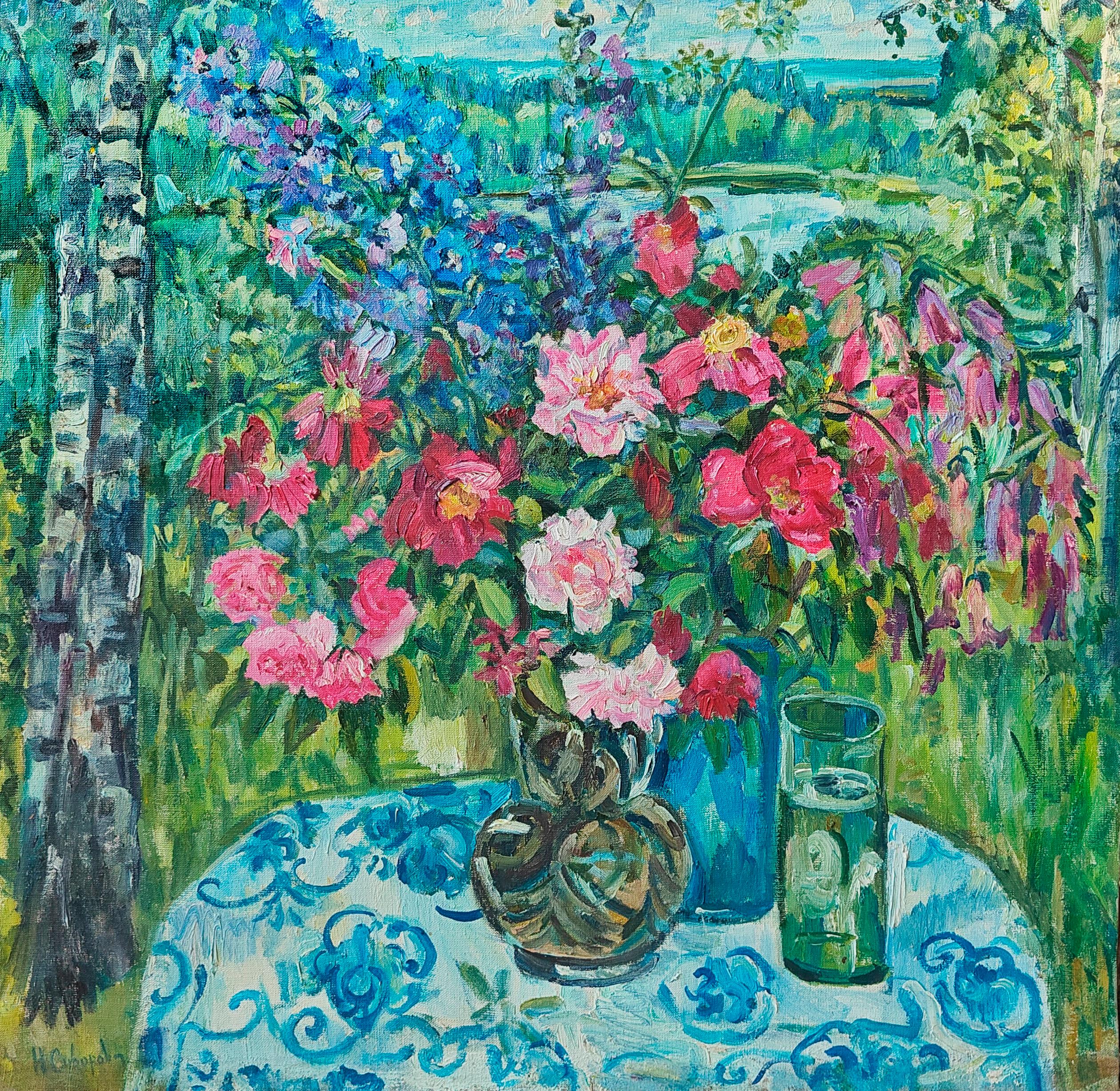 Красные розы  2011 г. Original modern art painting