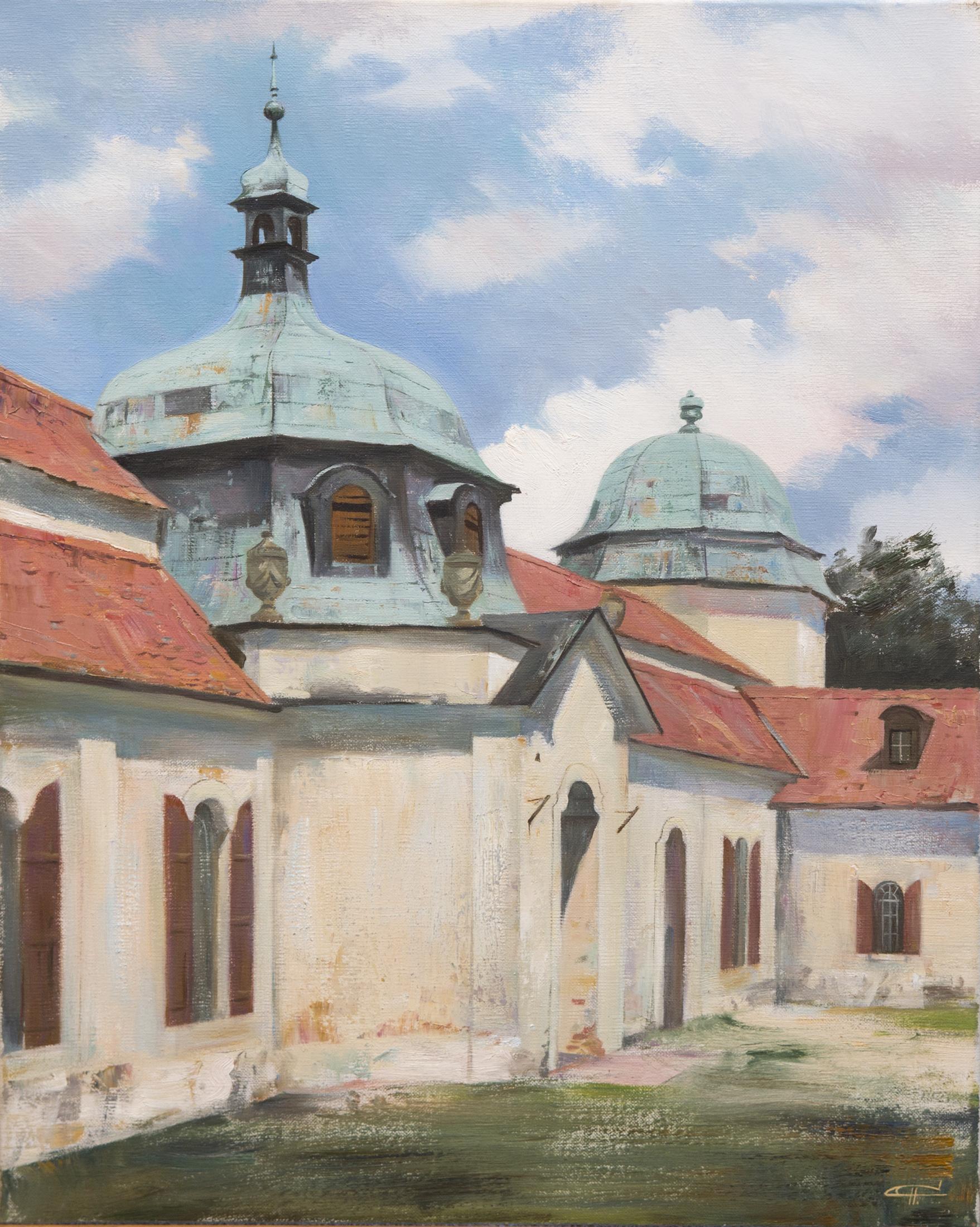 Old court. Original modern art painting