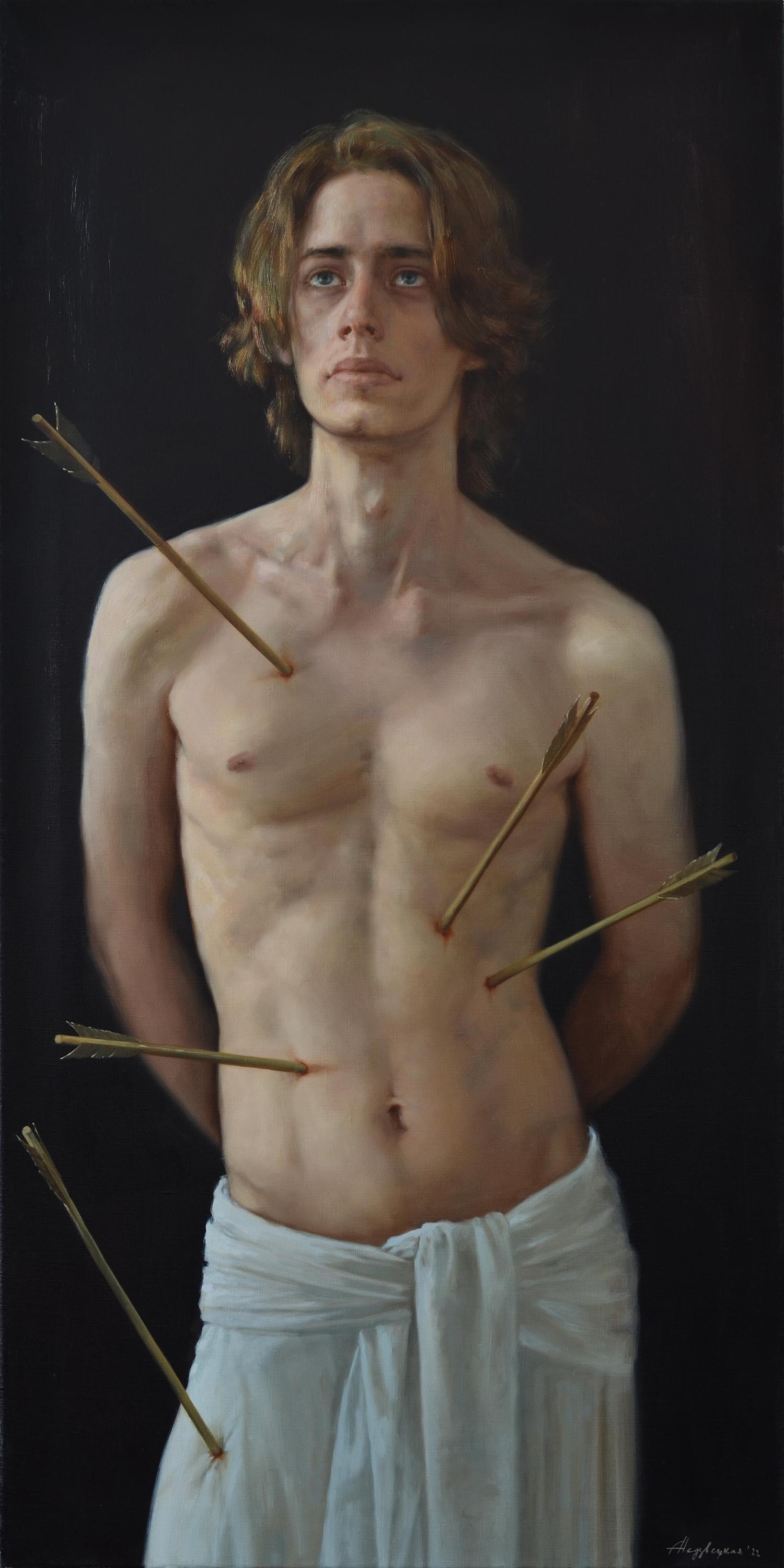 Saint Sebastian. Original modern art painting