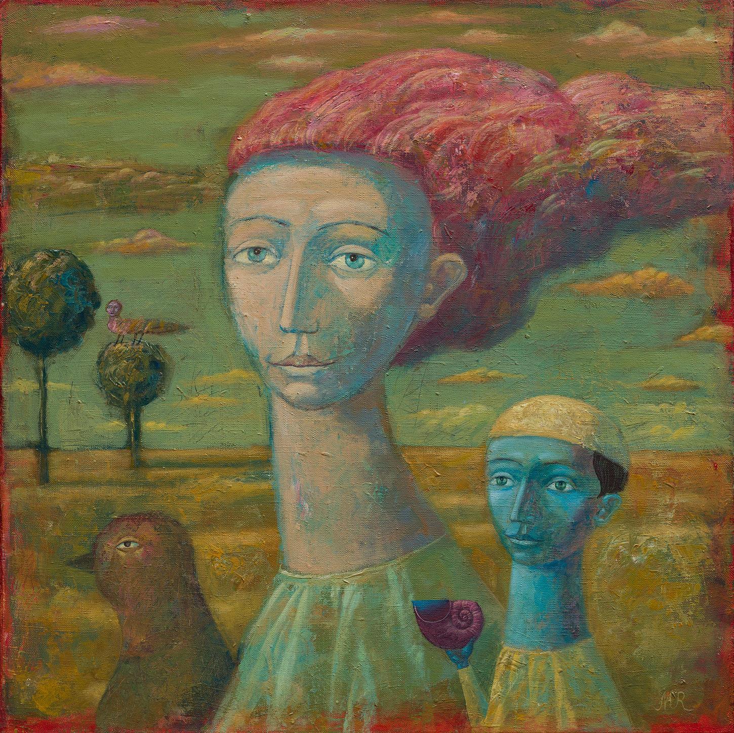 Windy evening. Original modern art painting