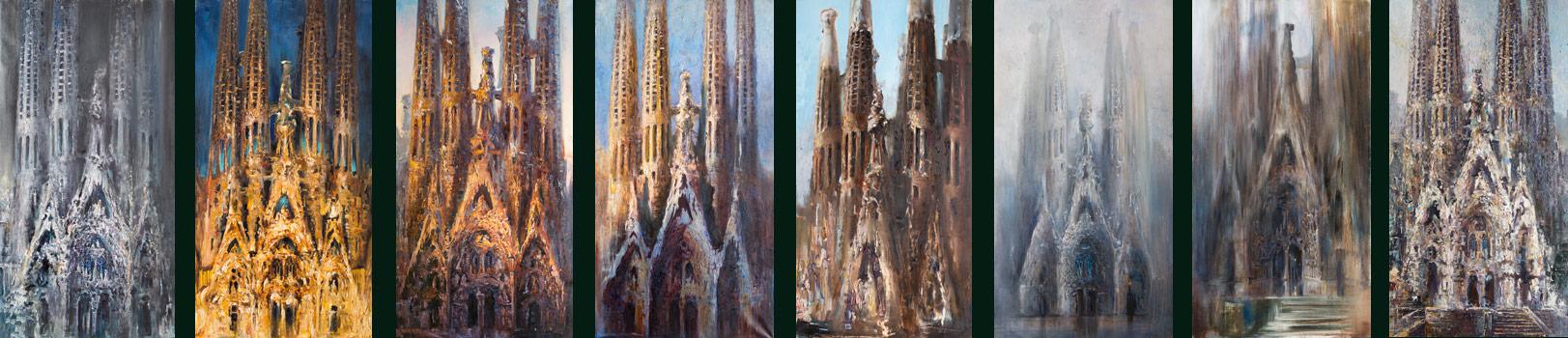 Sagrada Familia. Original modern art painting