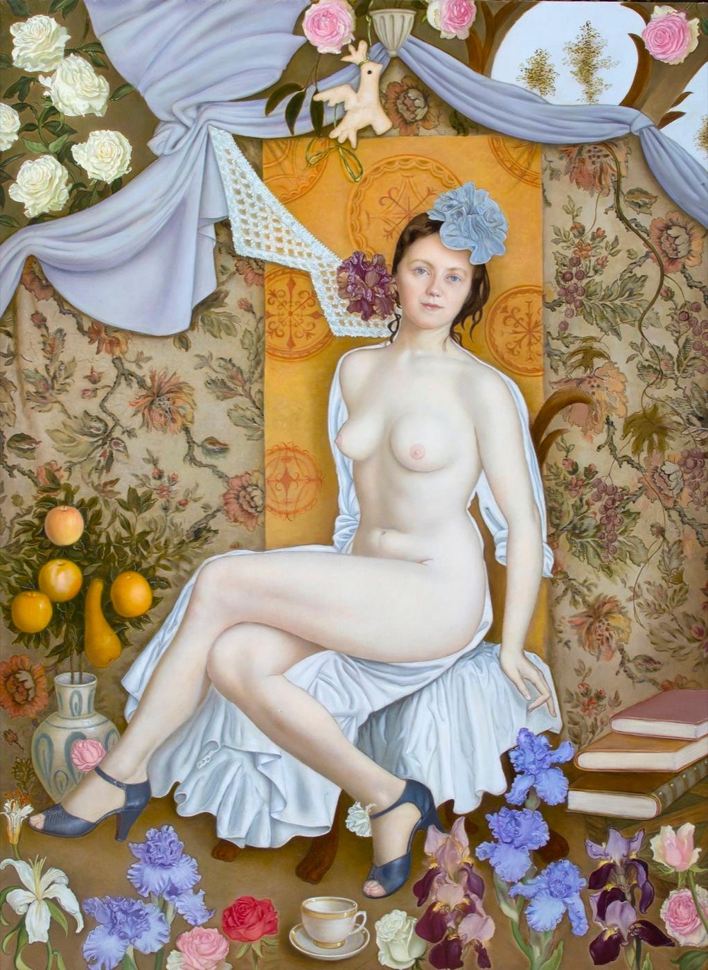 домик девочки. Original modern art painting