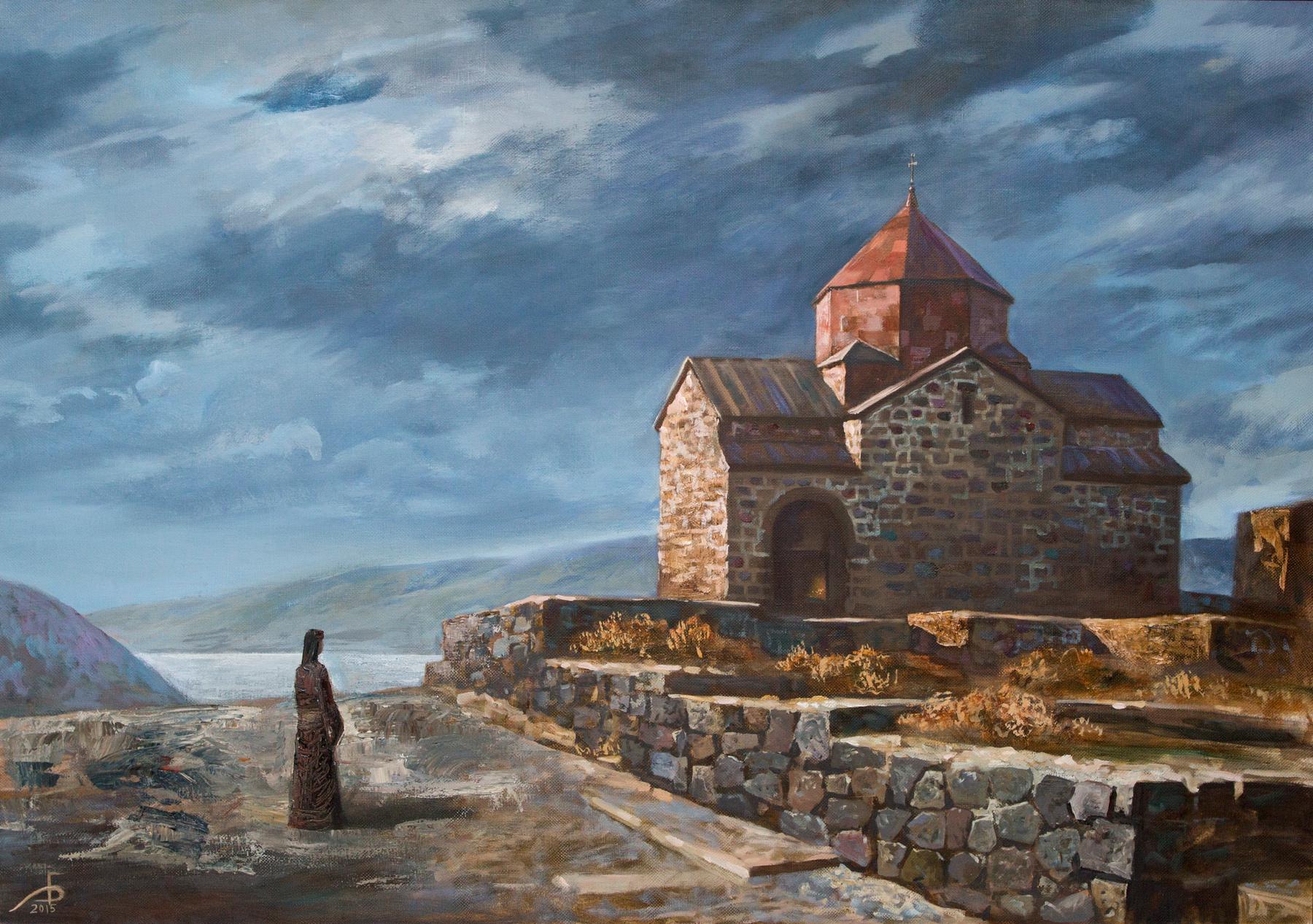 Sevanavank. Original modern art painting