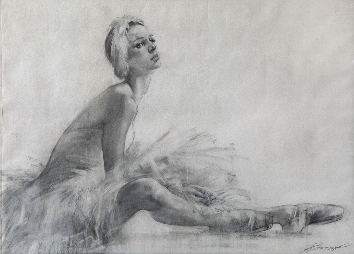 The ballerina. Original modern art painting