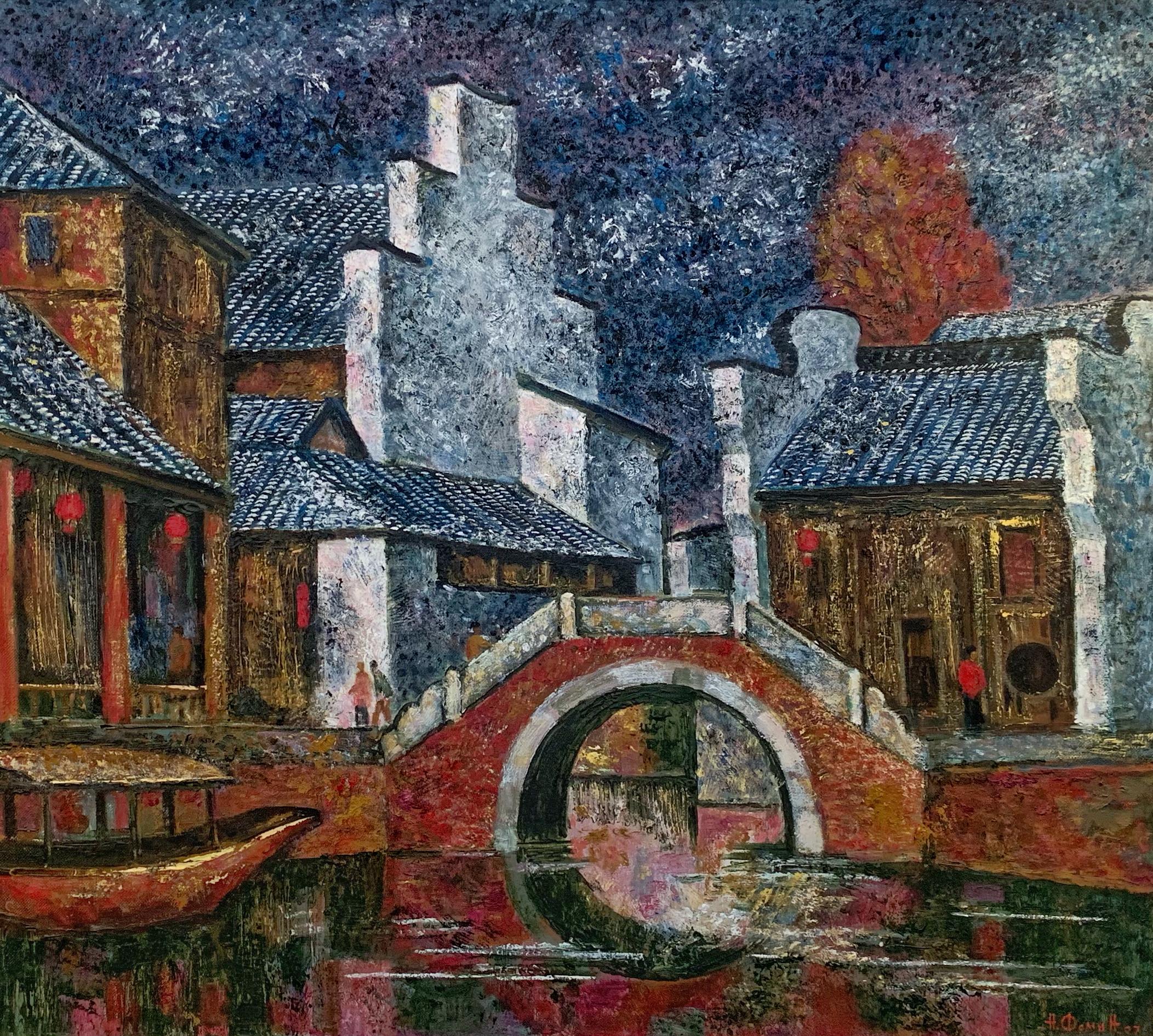 Старый город. Original modern art painting