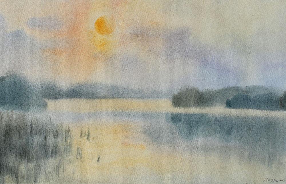 Sunset. Original modern art painting