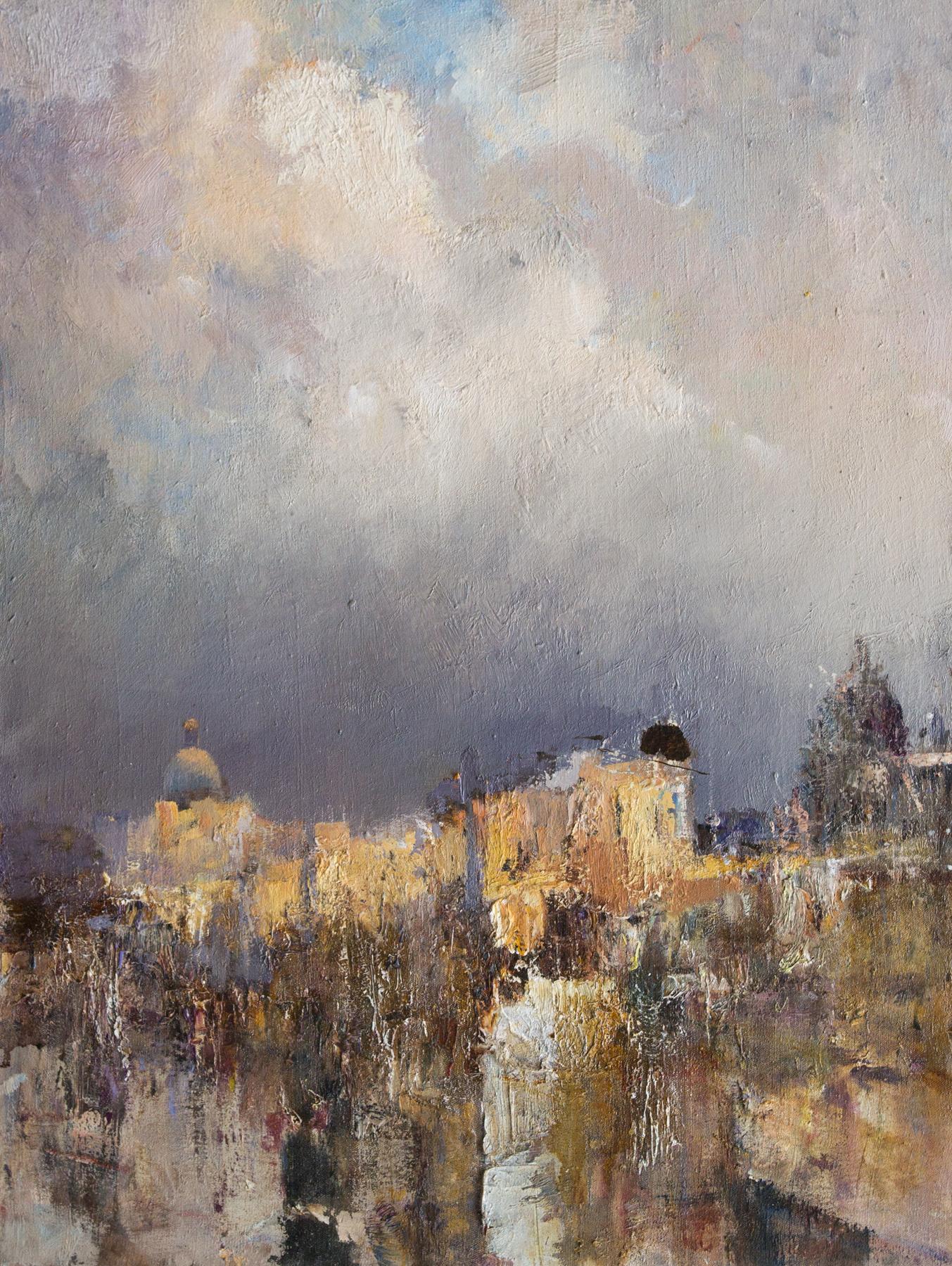 грозовое небо. Original modern art painting
