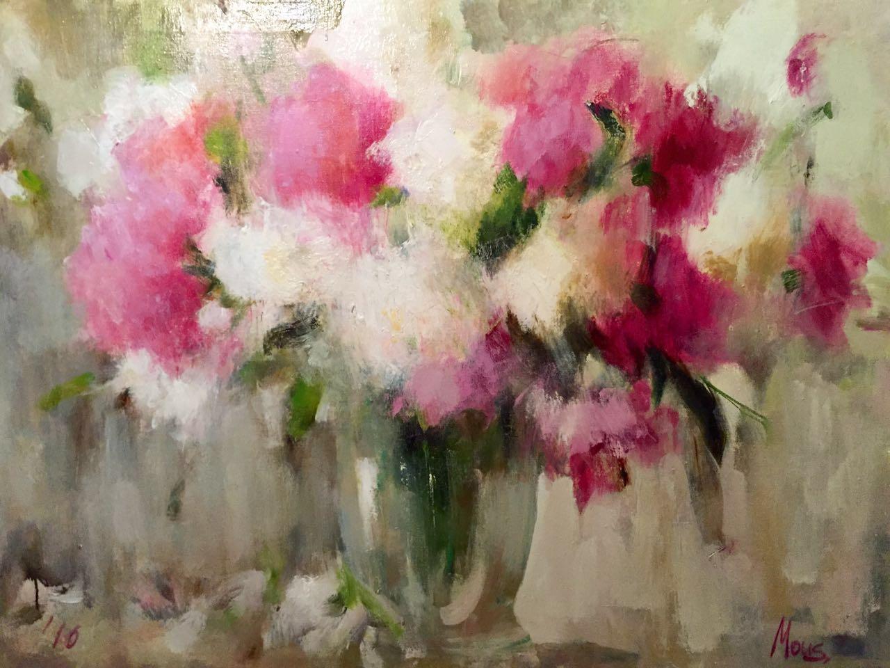 Peonies. Original modern art painting