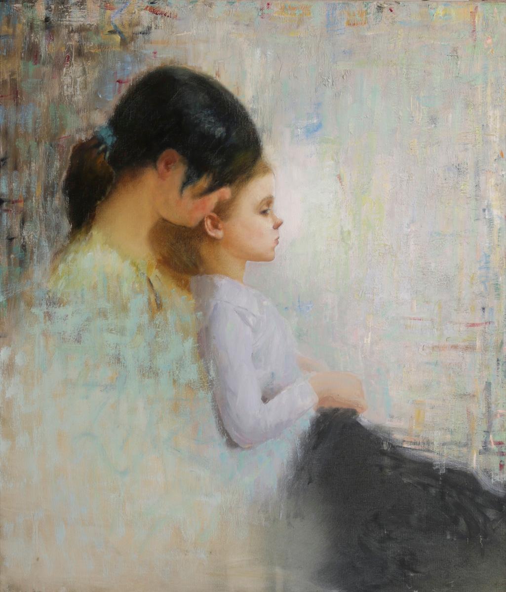 带孩子的母亲. Original modern art painting