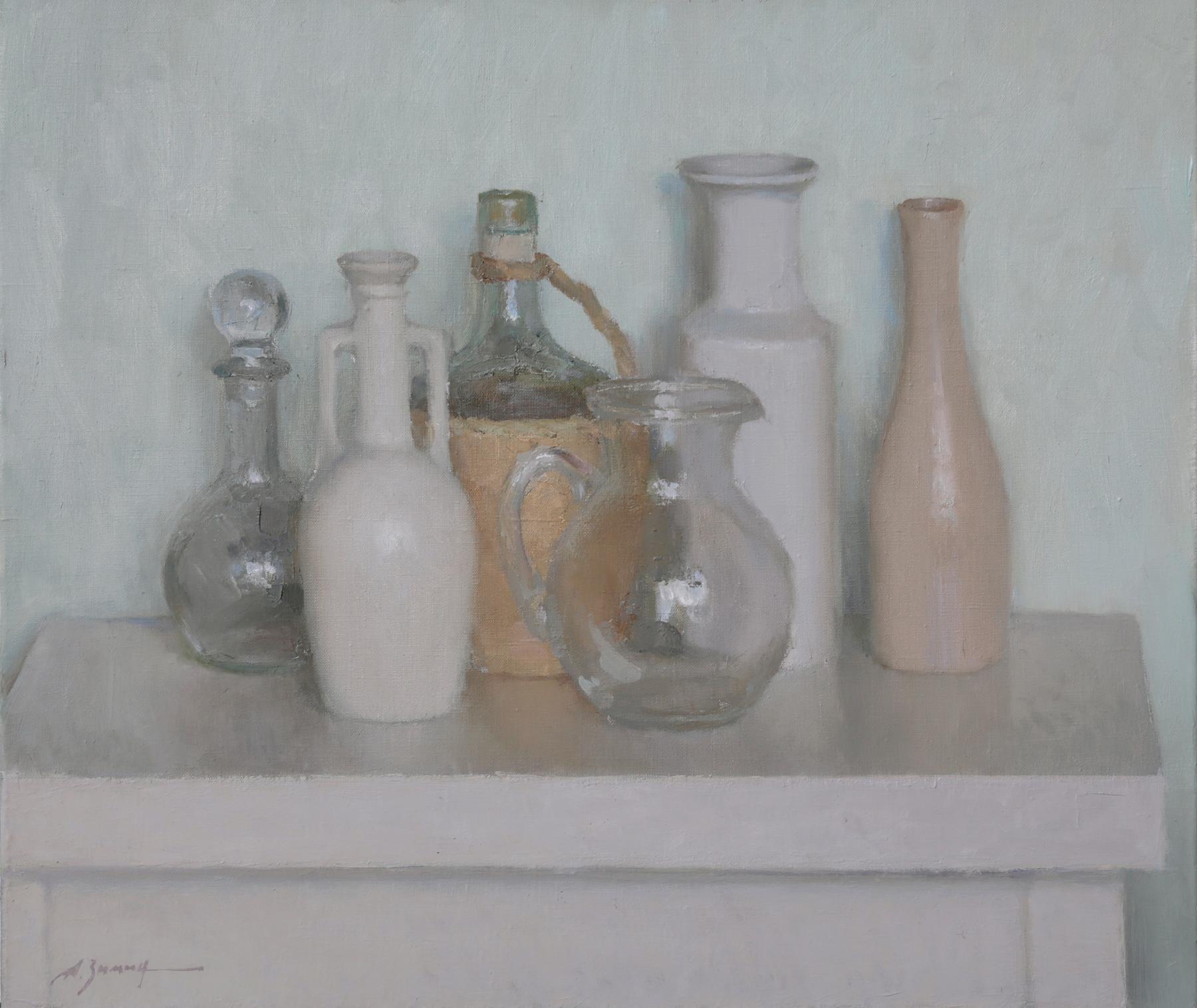 White still life. Original modern art painting