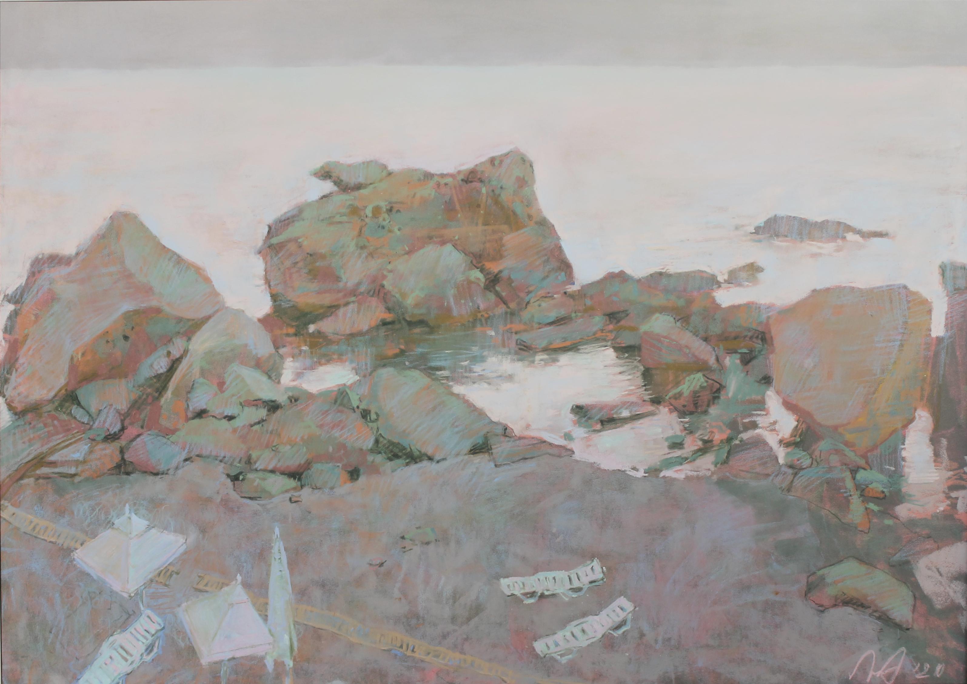 Детский пляж. Original modern art painting